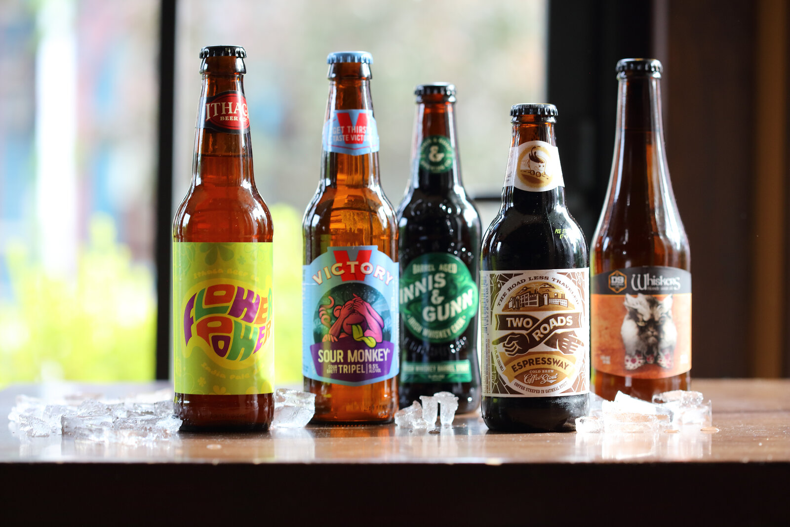 A lineup of beer bottles at Nektar