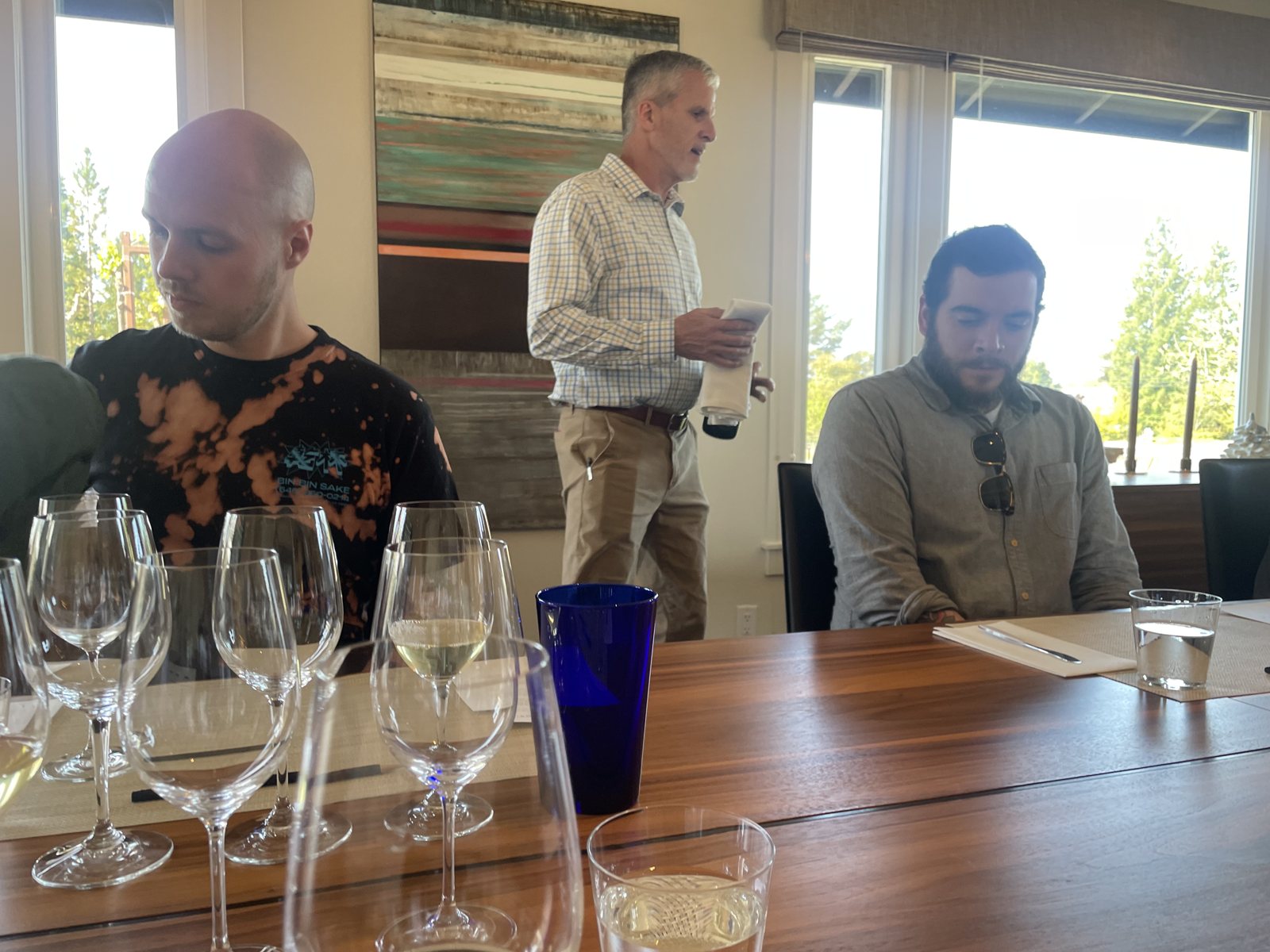 A tasting flight in the tasting room.