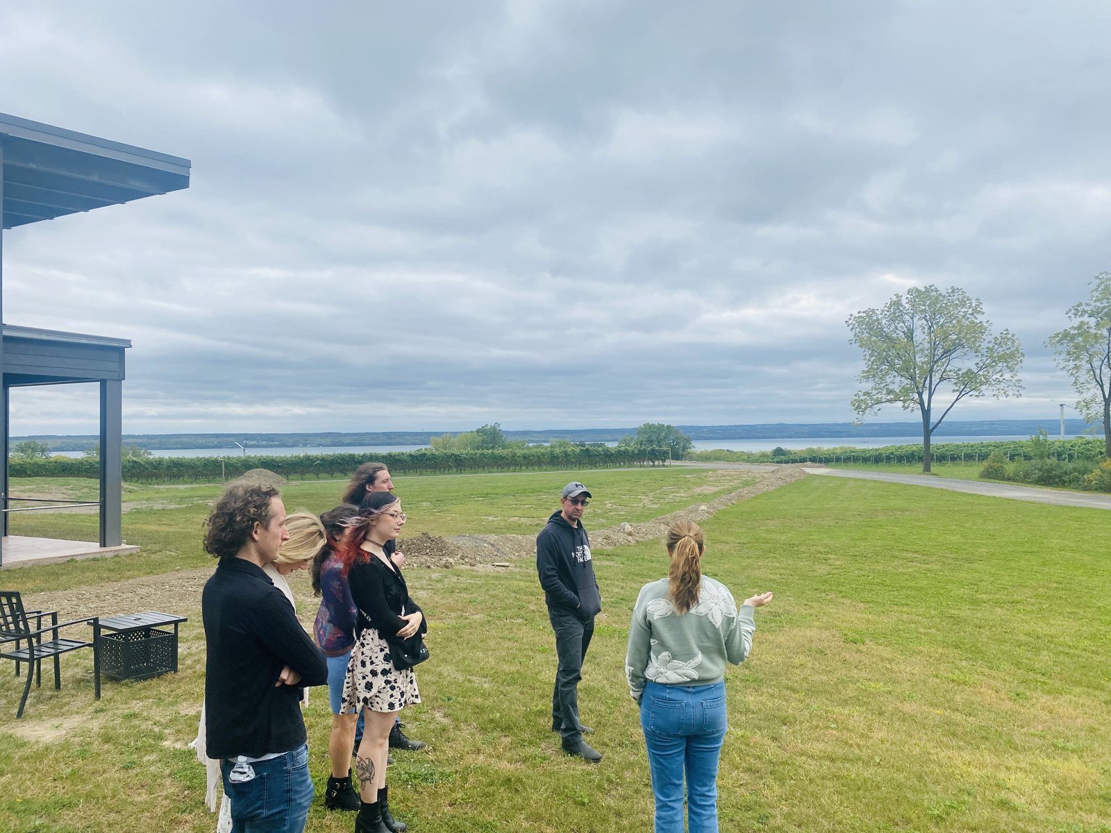 Taking in the lake between stops.