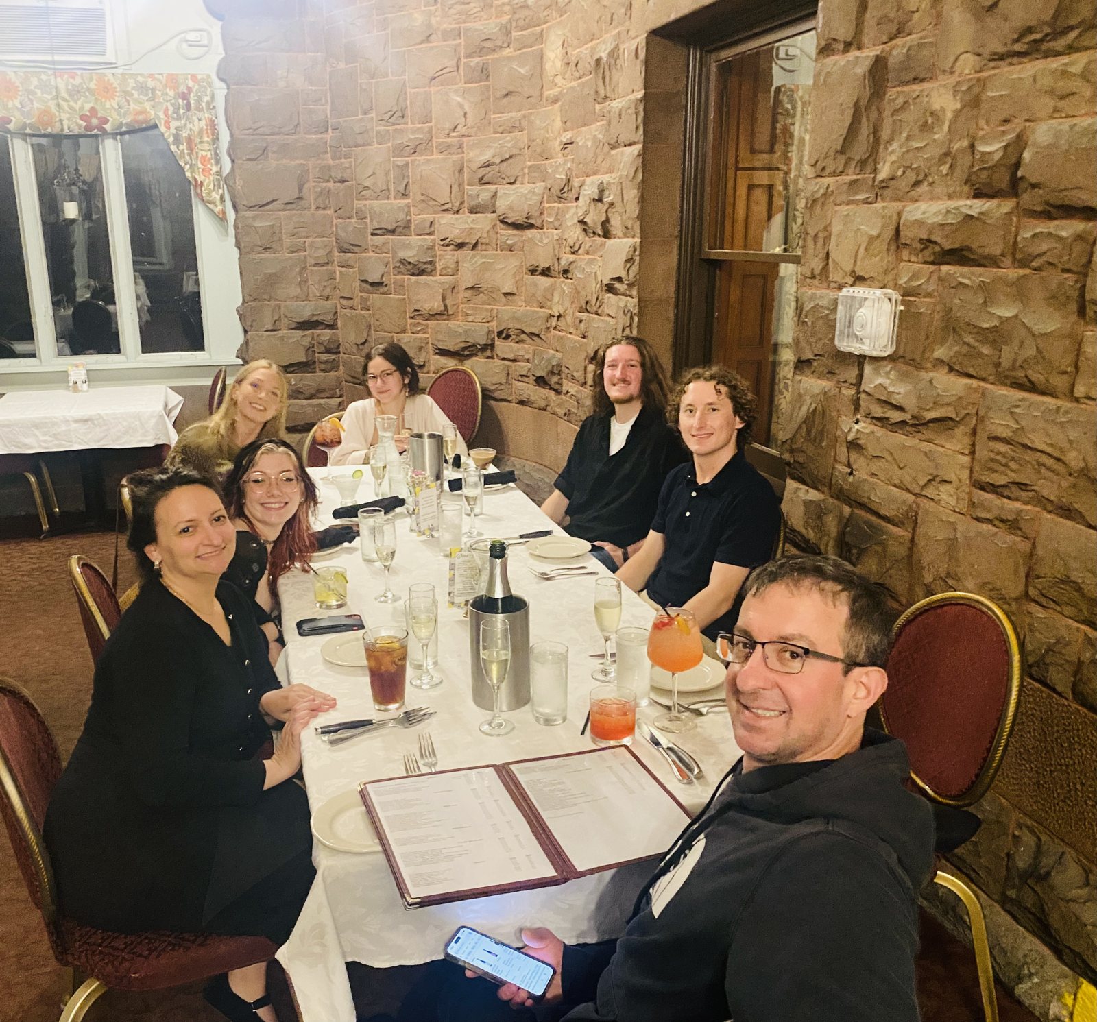 A team dinner to close out the day.