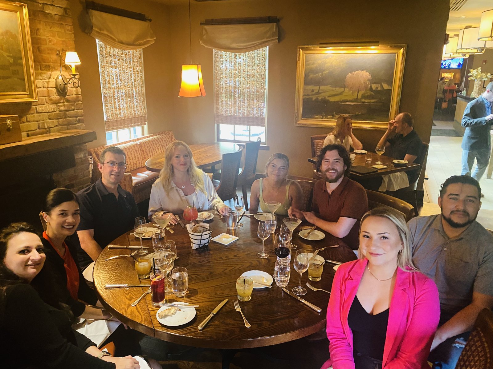 A leadership team dinner at the Pluckemin Inn.