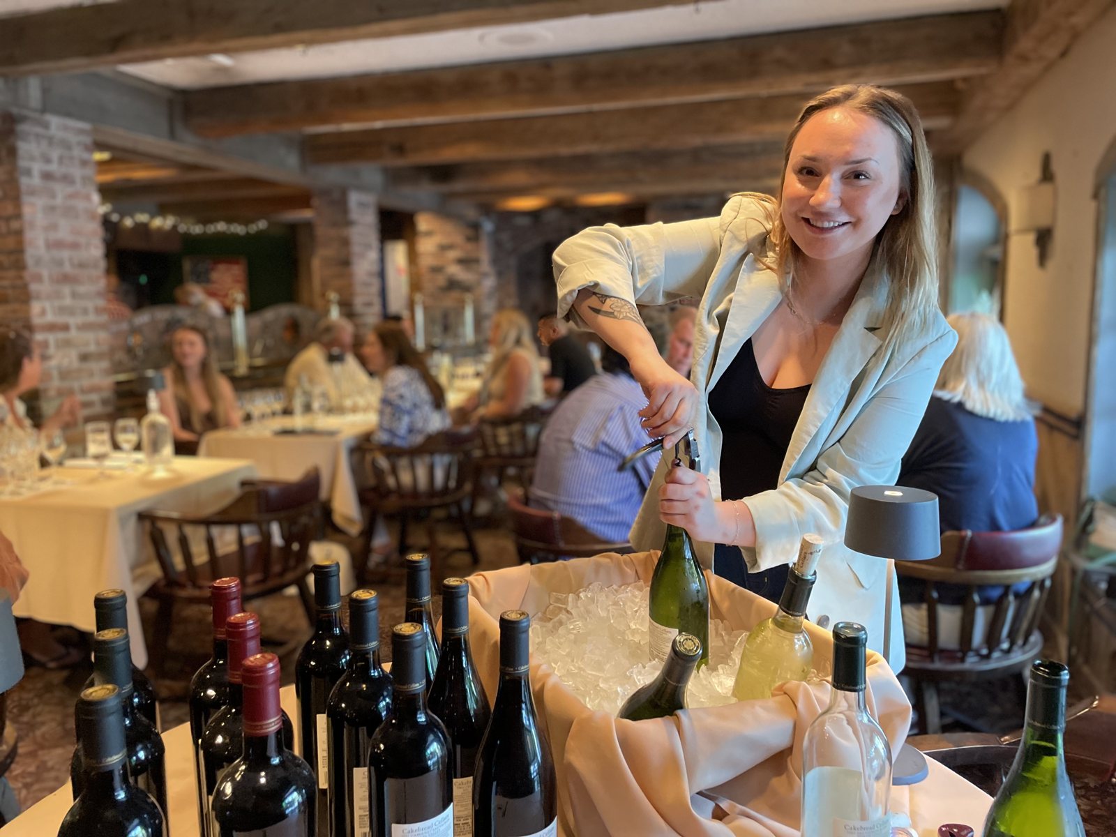 Running the floor at a tasting event.