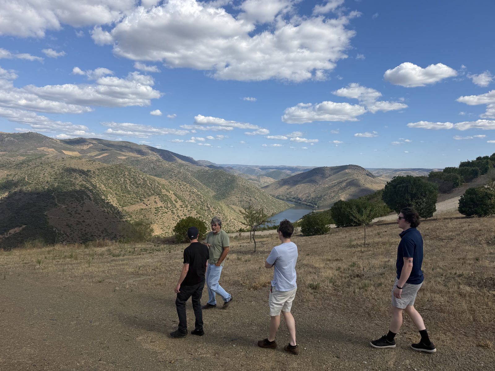 The team taking in the Douro Valley in Portugal